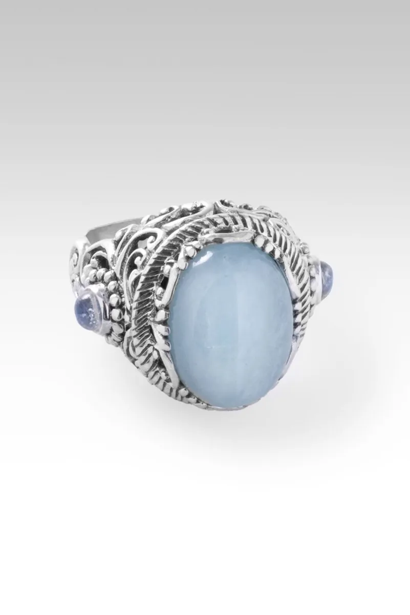 Believe and Live Ring™ in Aquamarine