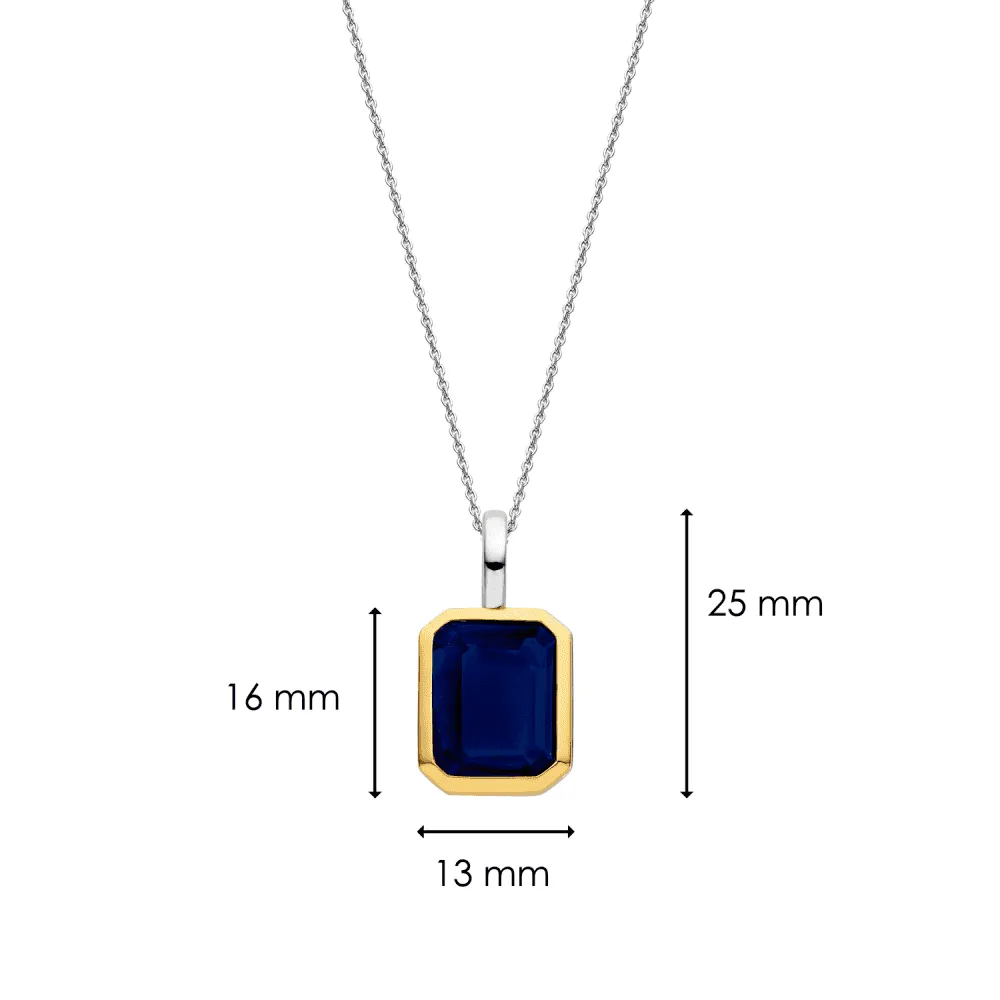 Blue Stone Pendant - Gold - 6817BY
