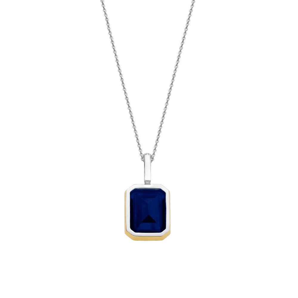 Blue Stone Pendant - Gold - 6817BY