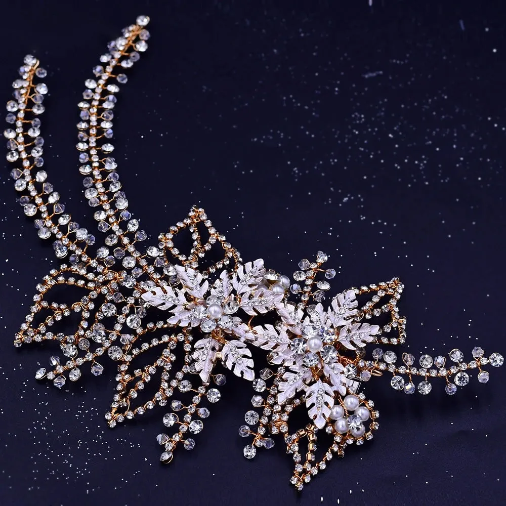 Bridal Crown Crystal Headband for Women Tiara and Headdress Wedding Hair Accessories