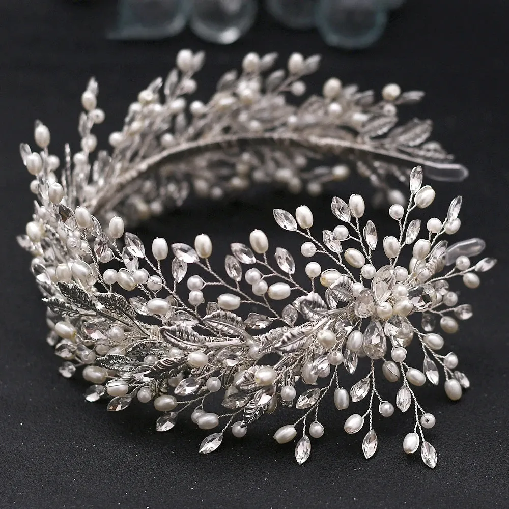 Bridal Crown Crystal Headband for Women Tiara and Headdress Wedding Hair Accessories