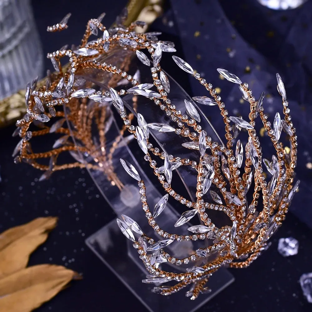 Bridal Crown Crystal Headband for Women Tiara and Headdress Wedding Hair Accessories