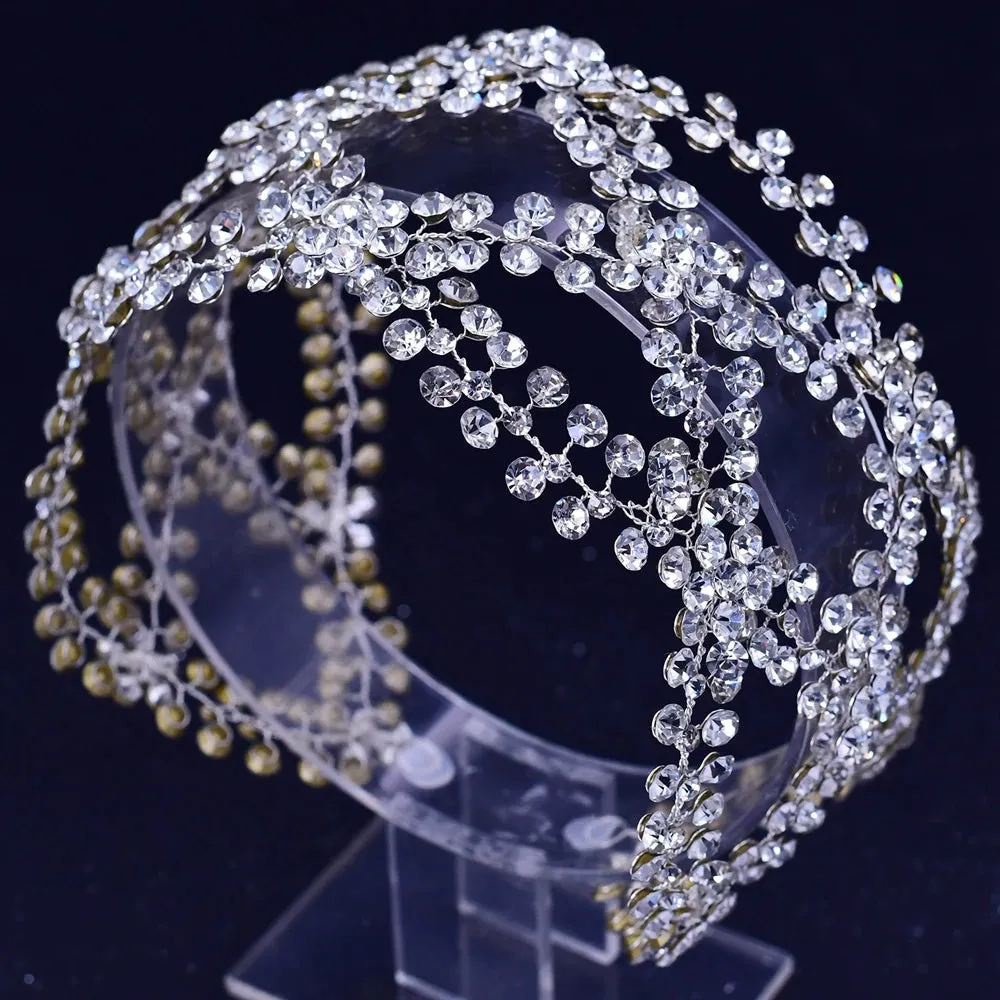 Bridal Crown Crystal Headband for Women Tiara and Headdress Wedding Hair Accessories
