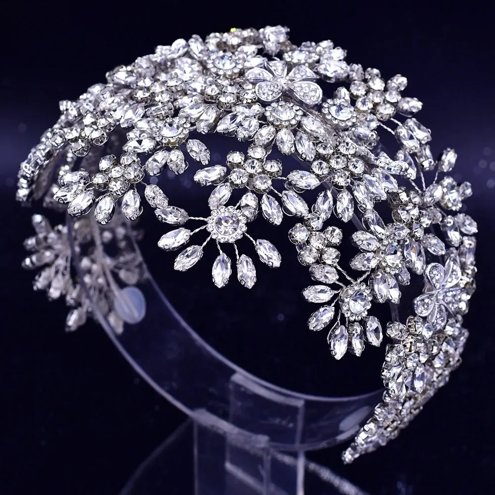 Bridal Crown Crystal Headband for Women Tiara and Headdress Wedding Hair Accessories