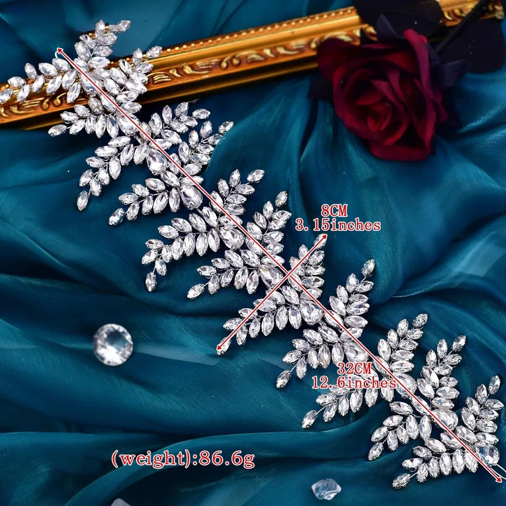 Bridal Headband Crown Crystal Leaf Bridal Wedding Hair Accessories