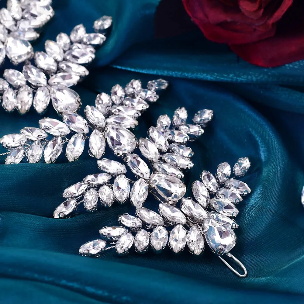 Bridal Headband Crown Crystal Leaf Bridal Wedding Hair Accessories