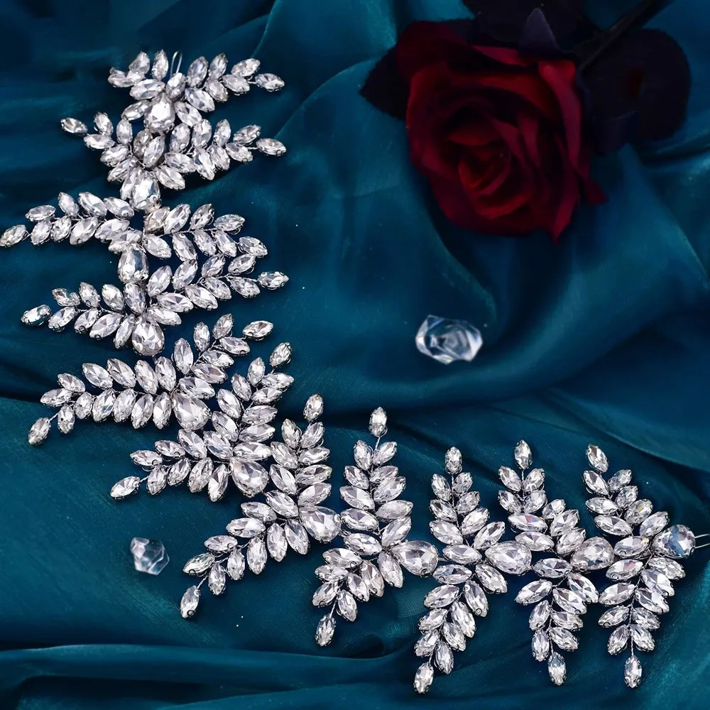 Bridal Headband Crown Crystal Leaf Bridal Wedding Hair Accessories