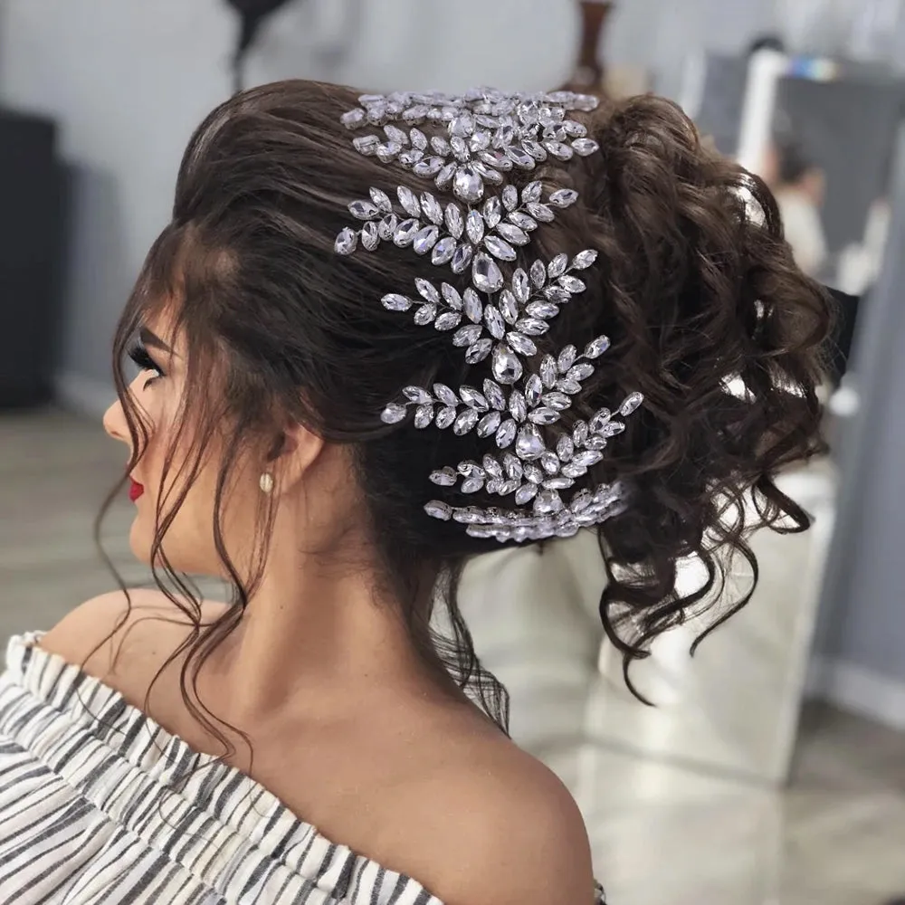 Bridal Headband Crown Crystal Leaf Bridal Wedding Hair Accessories