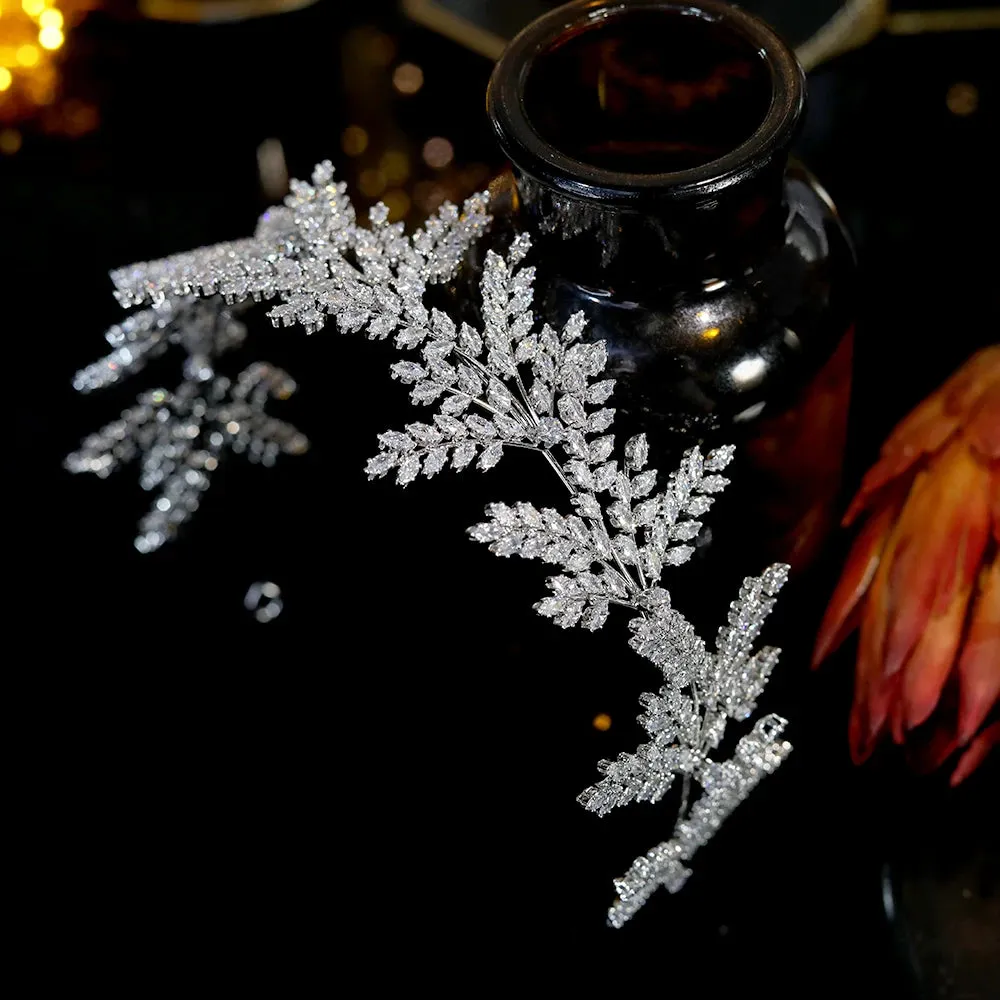 Bridal Headband Fashion Crystal Leaf Hair Band