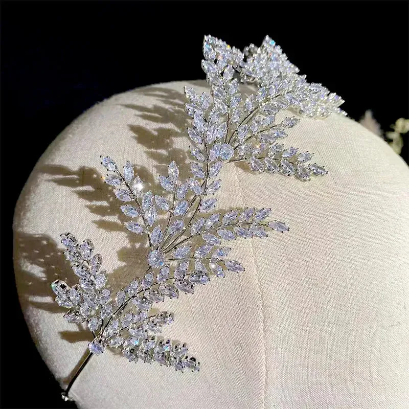 Bridal Headband Fashion Crystal Leaf Hair Band