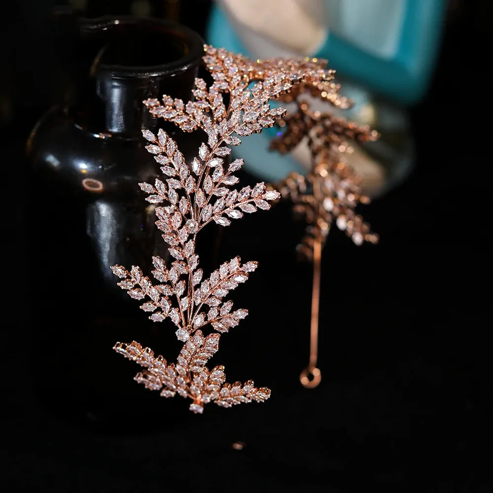 Bridal Headband Fashion Crystal Leaf Hair Band