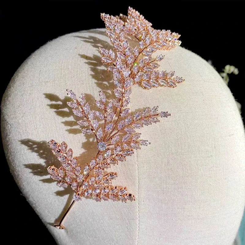 Bridal Headband Fashion Crystal Leaf Hair Band