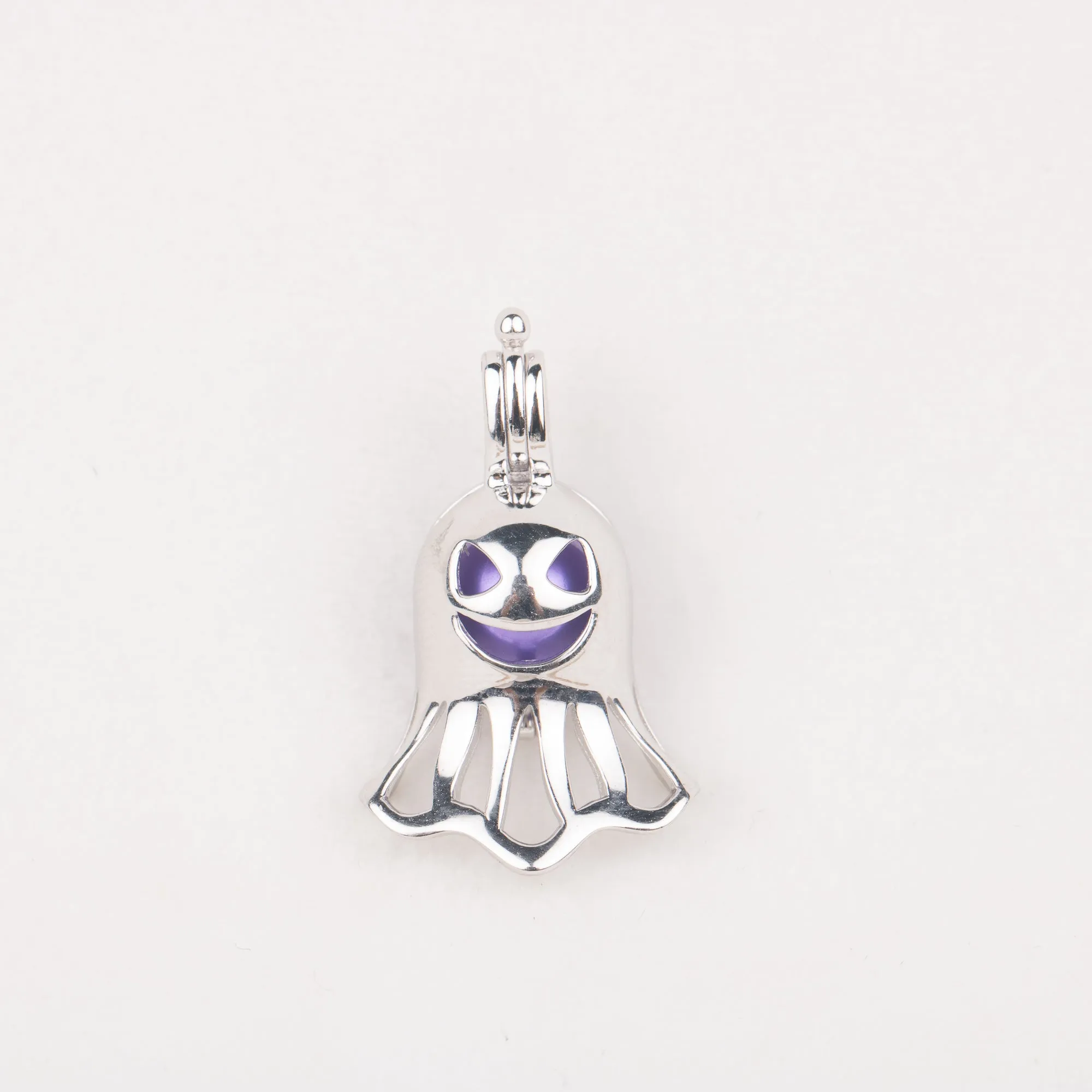 C030072 sterling silver ghost shape Freshwater pearl cage pendant necklace jewelry locket for pearl party