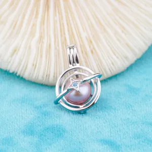 C030087 sterling silver Freshwater pearl cage pendant necklace jewelry locket for pearl party