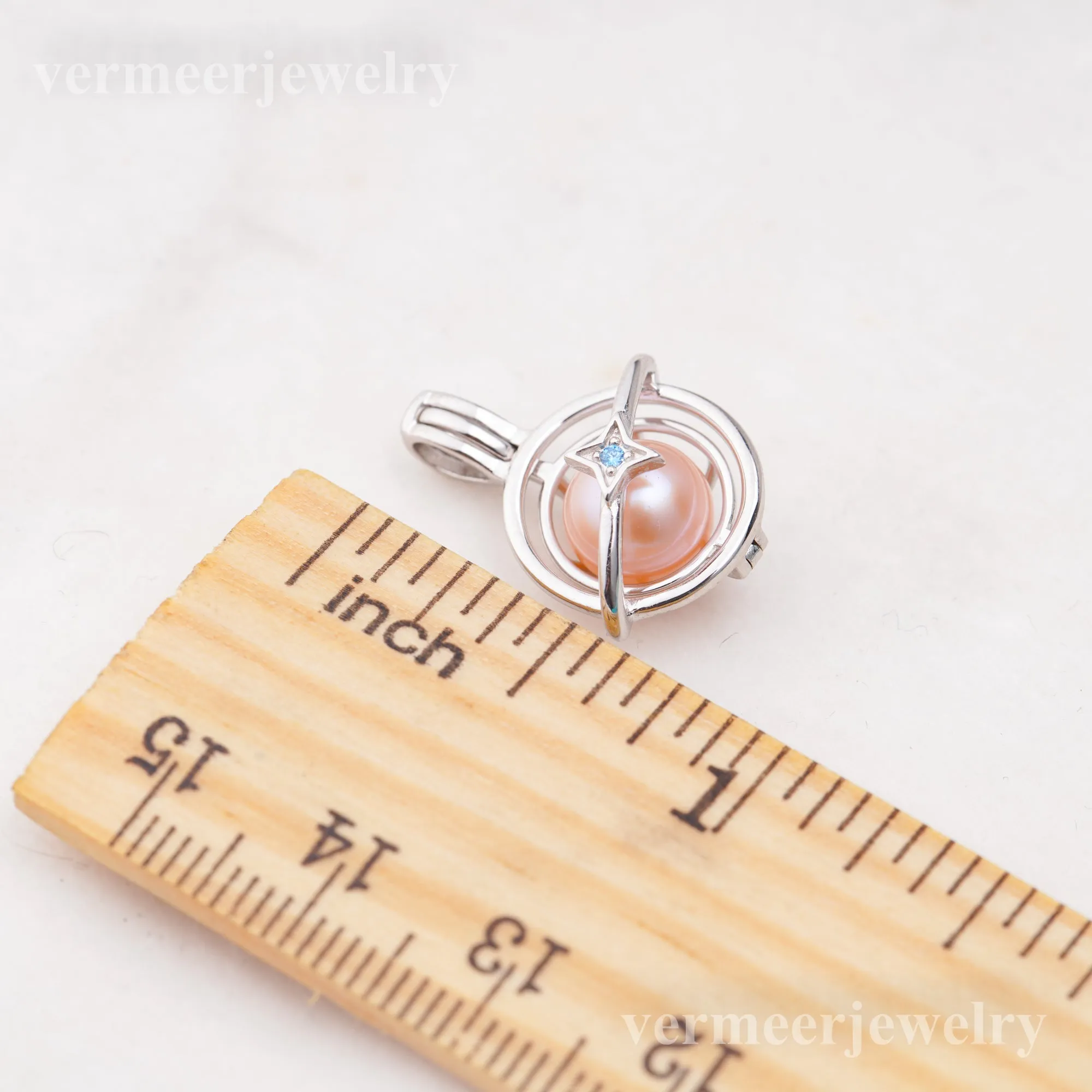 C030087 sterling silver Freshwater pearl cage pendant necklace jewelry locket for pearl party