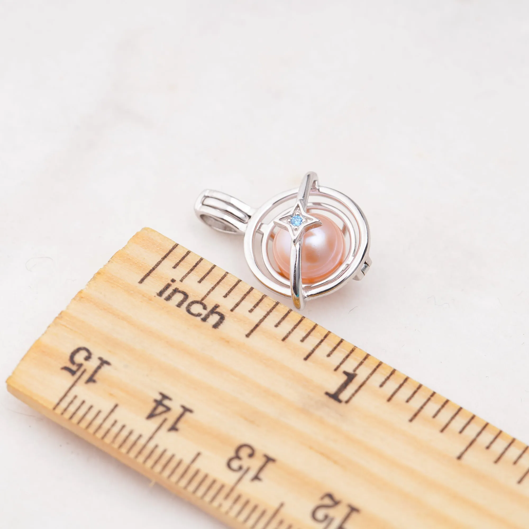 C030087 sterling silver Freshwater pearl cage pendant necklace jewelry locket for pearl party