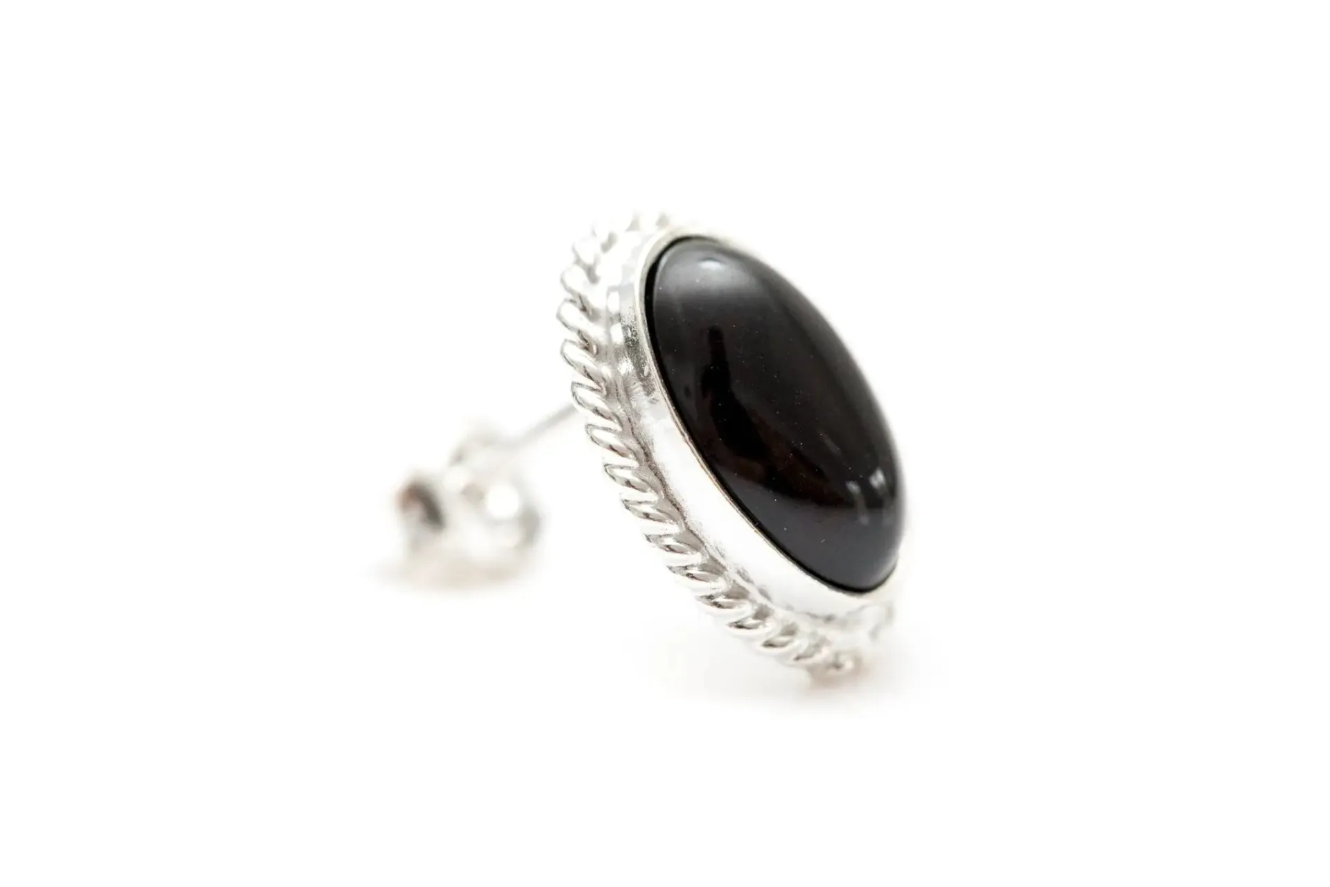 Cherry Red Amber Quintessence Stud Earrings | Sterling Silver