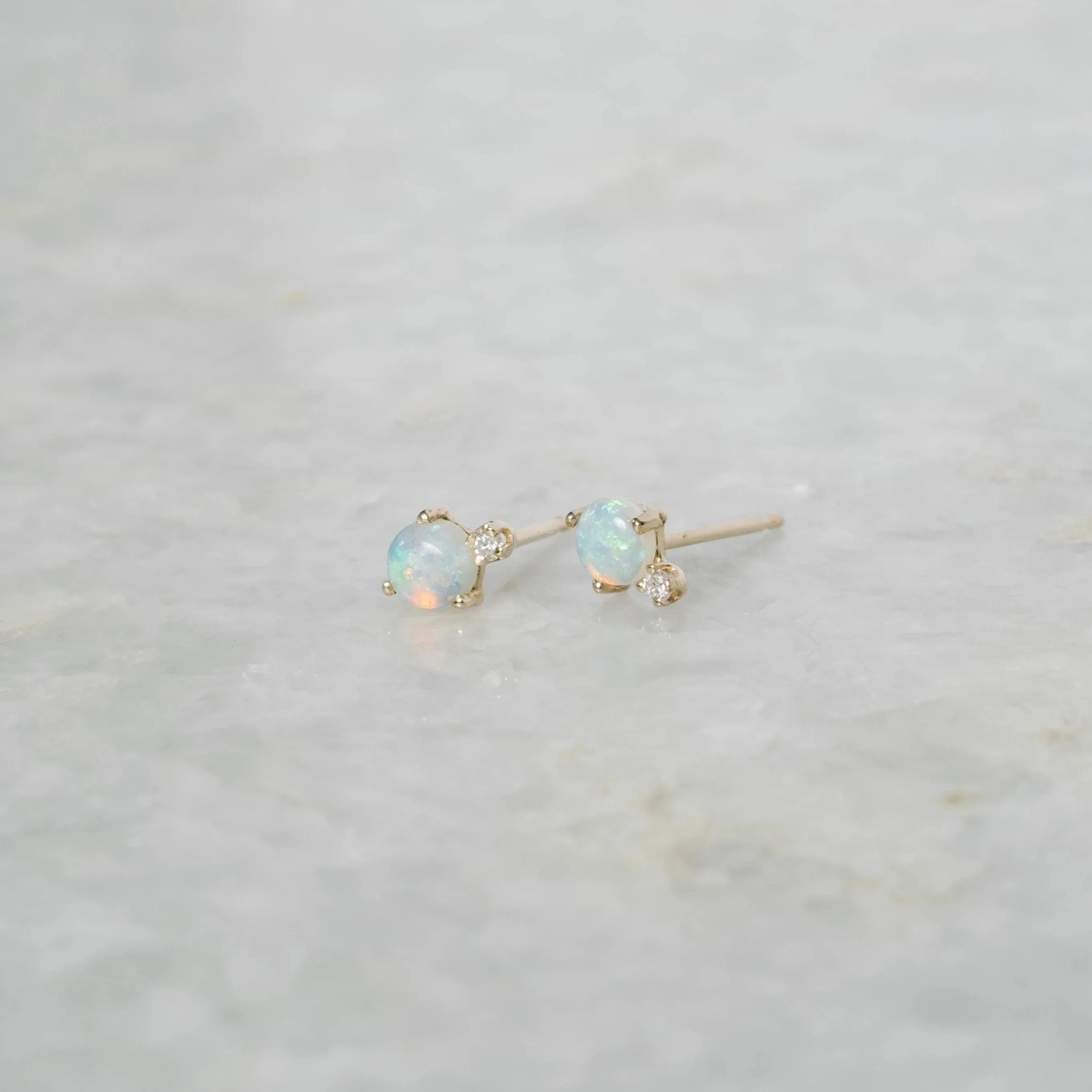 Classic Opal and Diamond Earring
