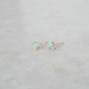 Classic Opal and Diamond Earring