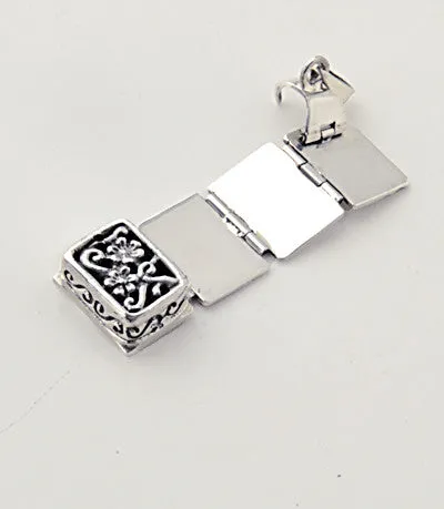 Collection Santa Pacheco ~ Locket "Book with Openwork" 4 pics .925 Silver