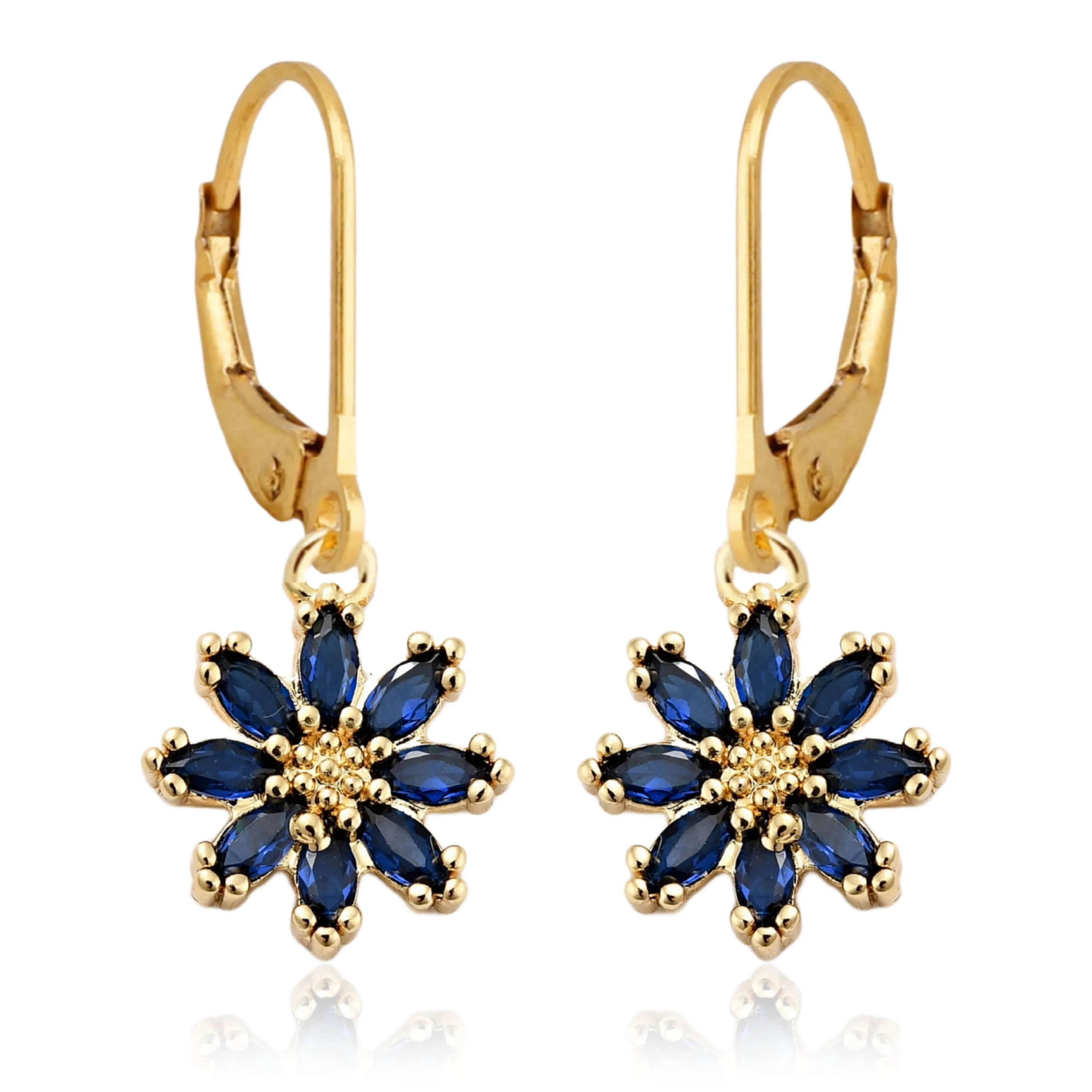 Colorful 8 Petal Flower Surgical Steel Earrings