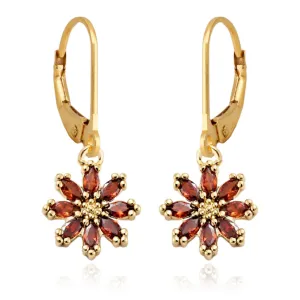 Colorful 8 Petal Flower Surgical Steel Earrings
