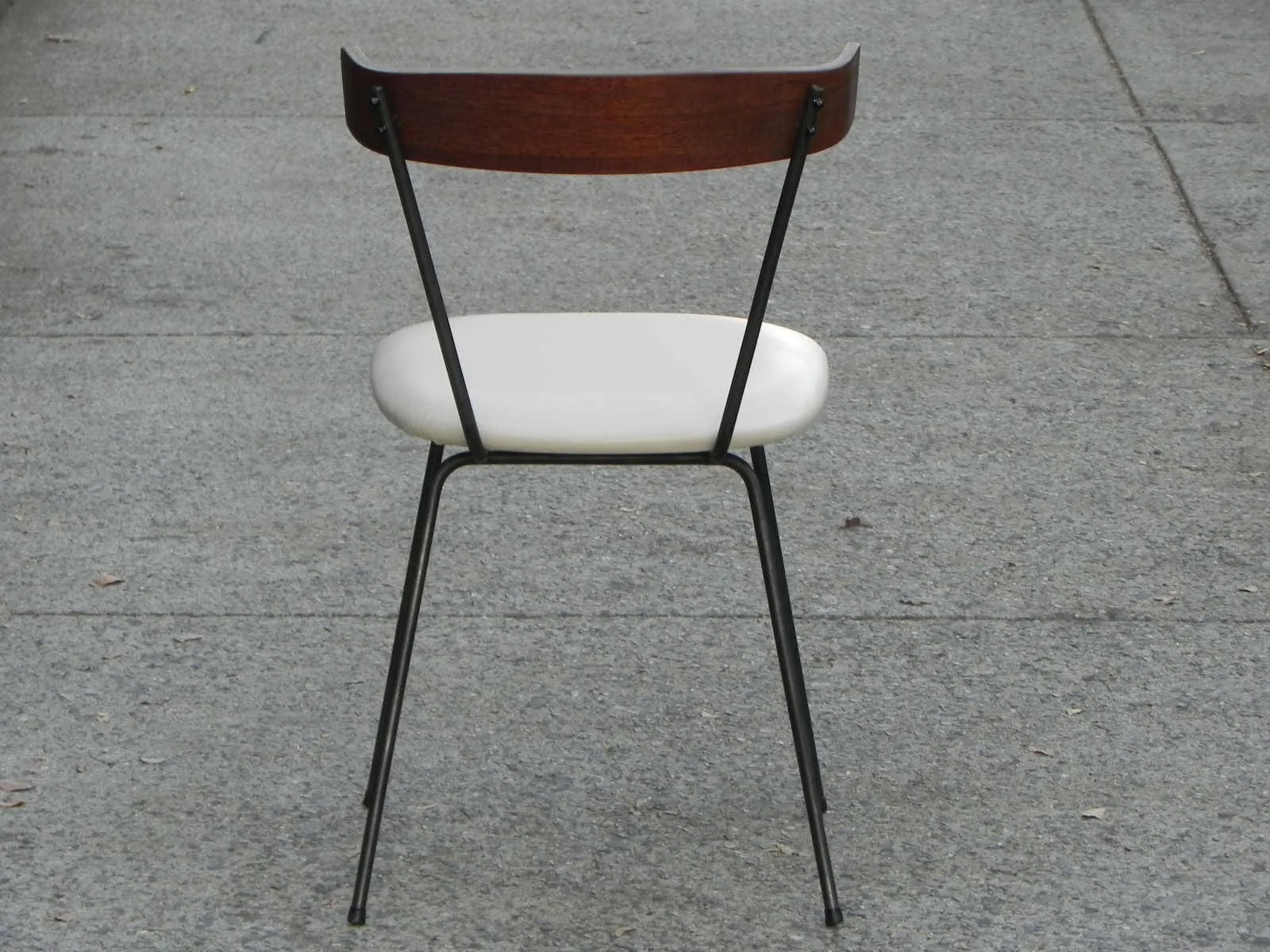 Compact Wood, Iron & Leather Dining Set - Nelson Miller Hairpin Leg Table with Two Pascoe Chairs