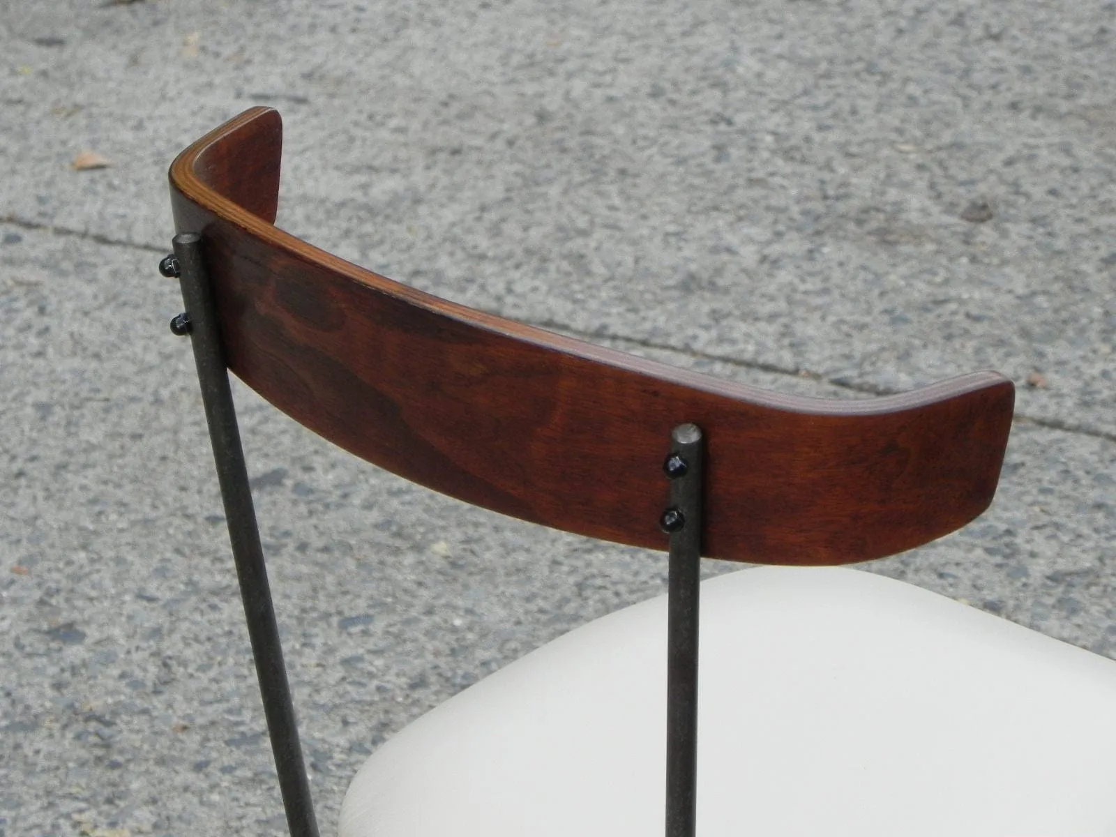 Compact Wood, Iron & Leather Dining Set - Nelson Miller Hairpin Leg Table with Two Pascoe Chairs