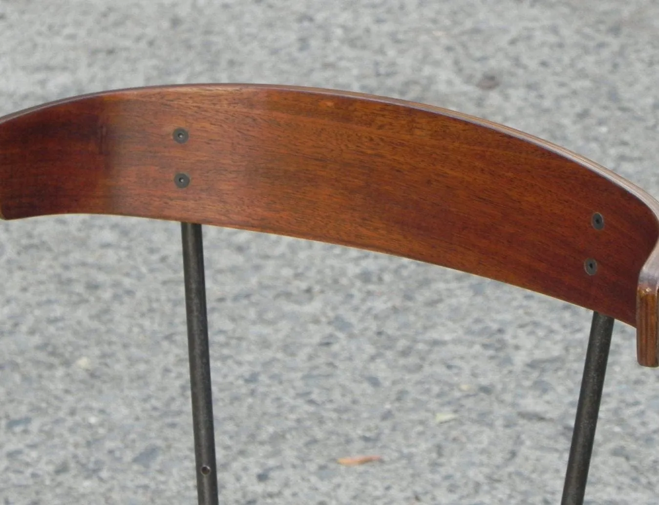 Compact Wood, Iron & Leather Dining Set - Nelson Miller Hairpin Leg Table with Two Pascoe Chairs