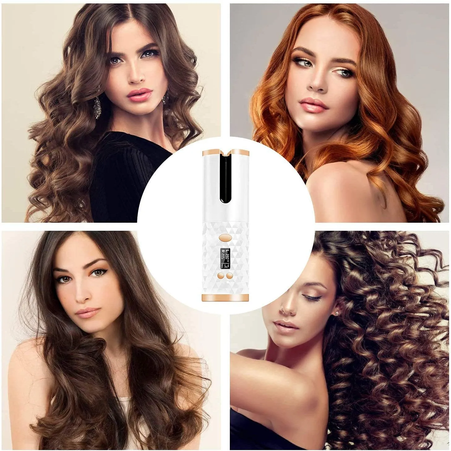 Cordless Automatic Portable Ceramic Barrel Hair Curler