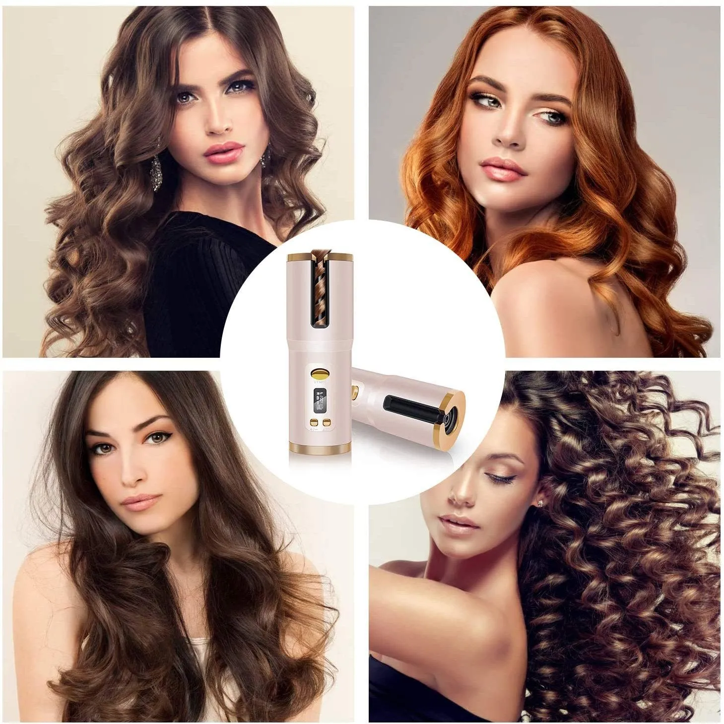 Cordless Automatic Portable Ceramic Barrel Hair Curler