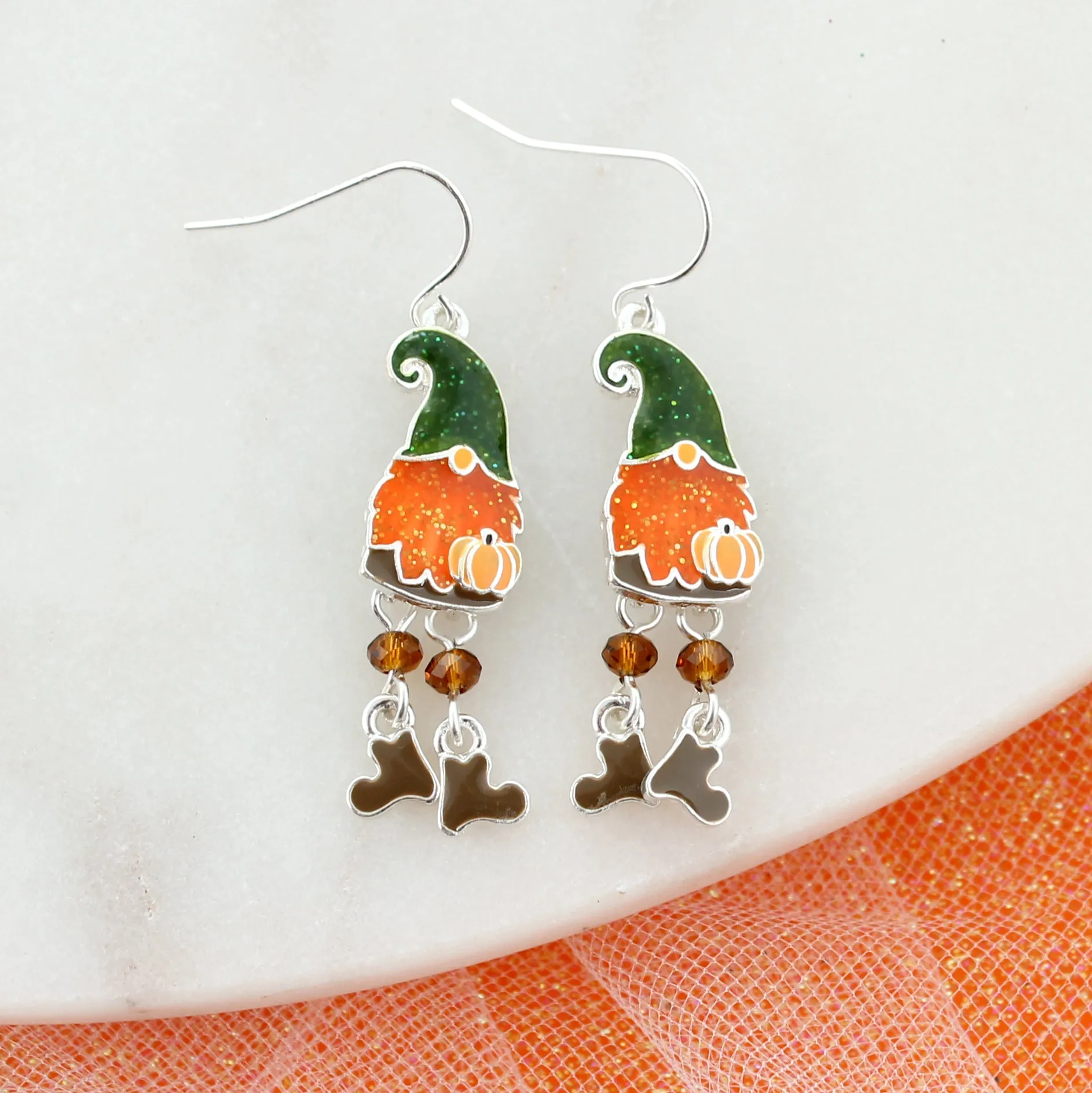 Dangle Leg Fall Gnome Earrings