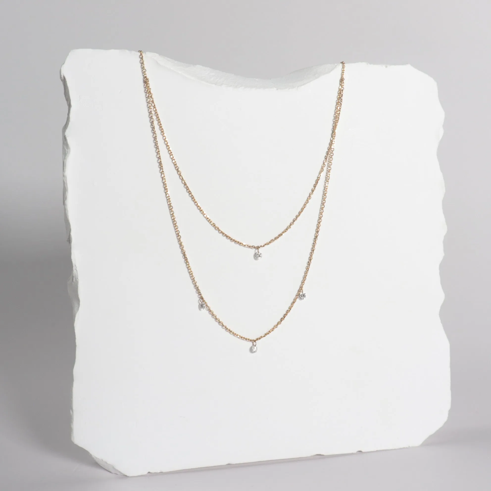 Dashing Diamonds Double Layer Necklace