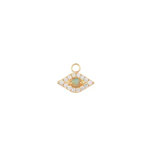 Diamond and Opal Evil Eye Charm (Single Charm)