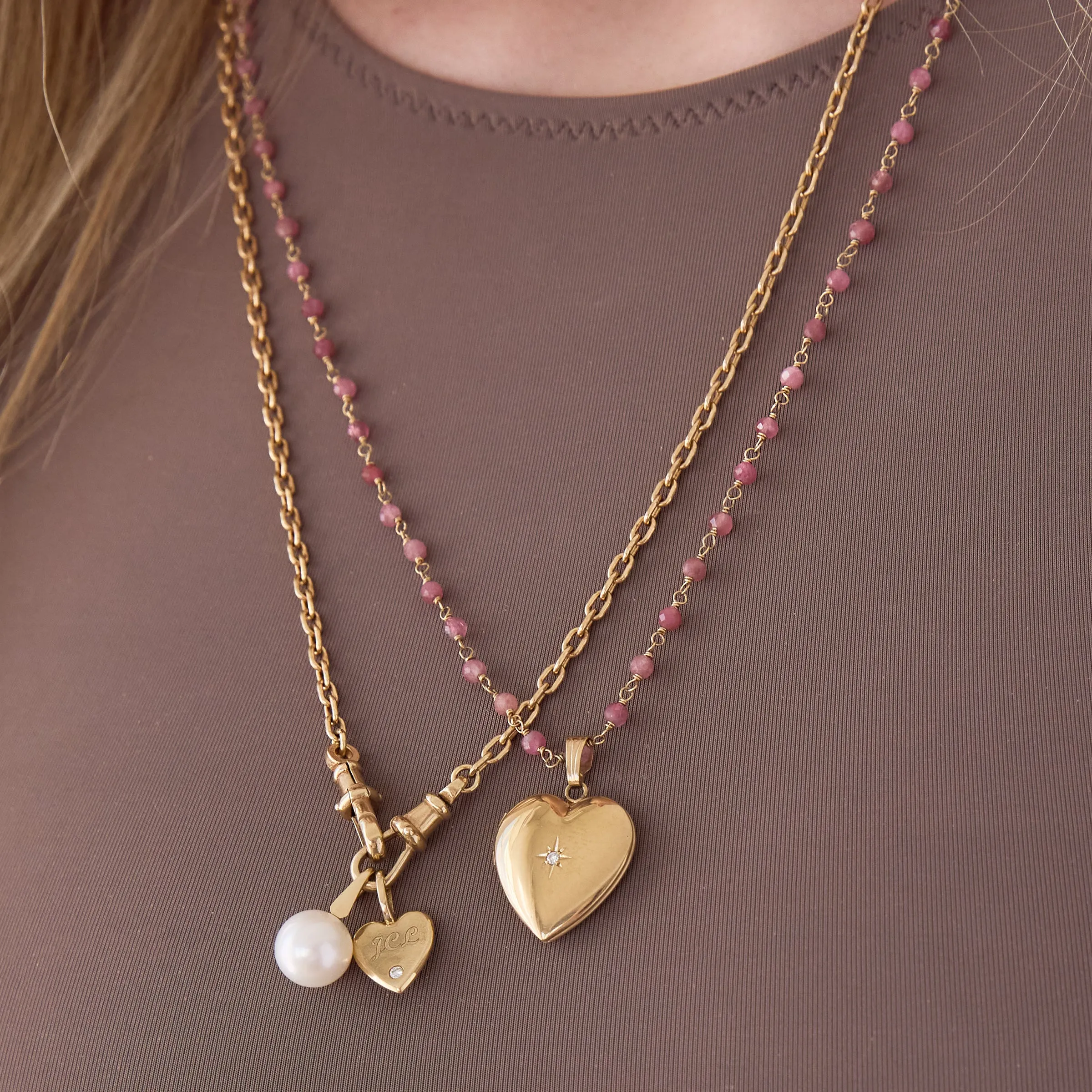Diamond Heart Locket Charm