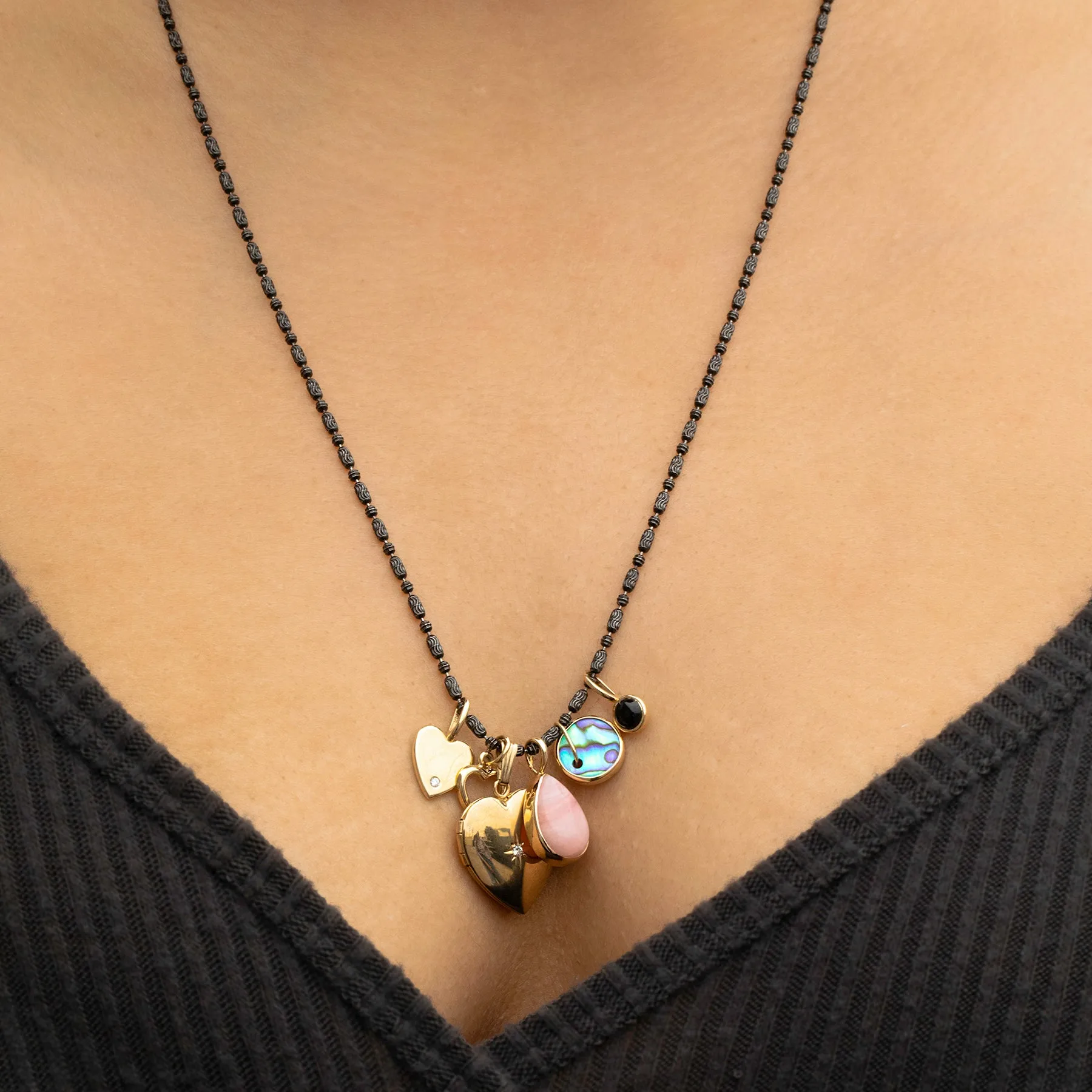 Diamond Heart Locket Charm