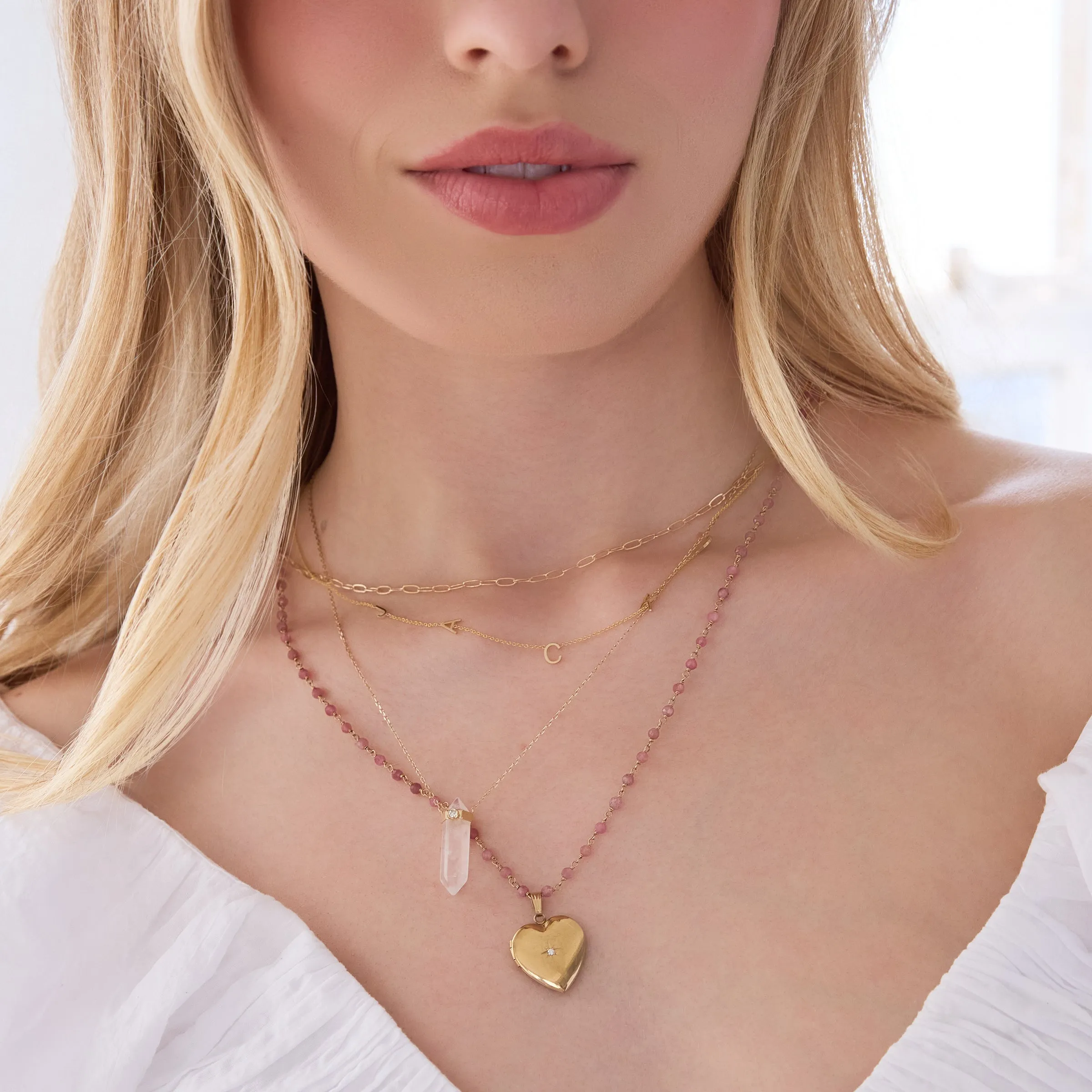 Diamond Heart Locket Charm