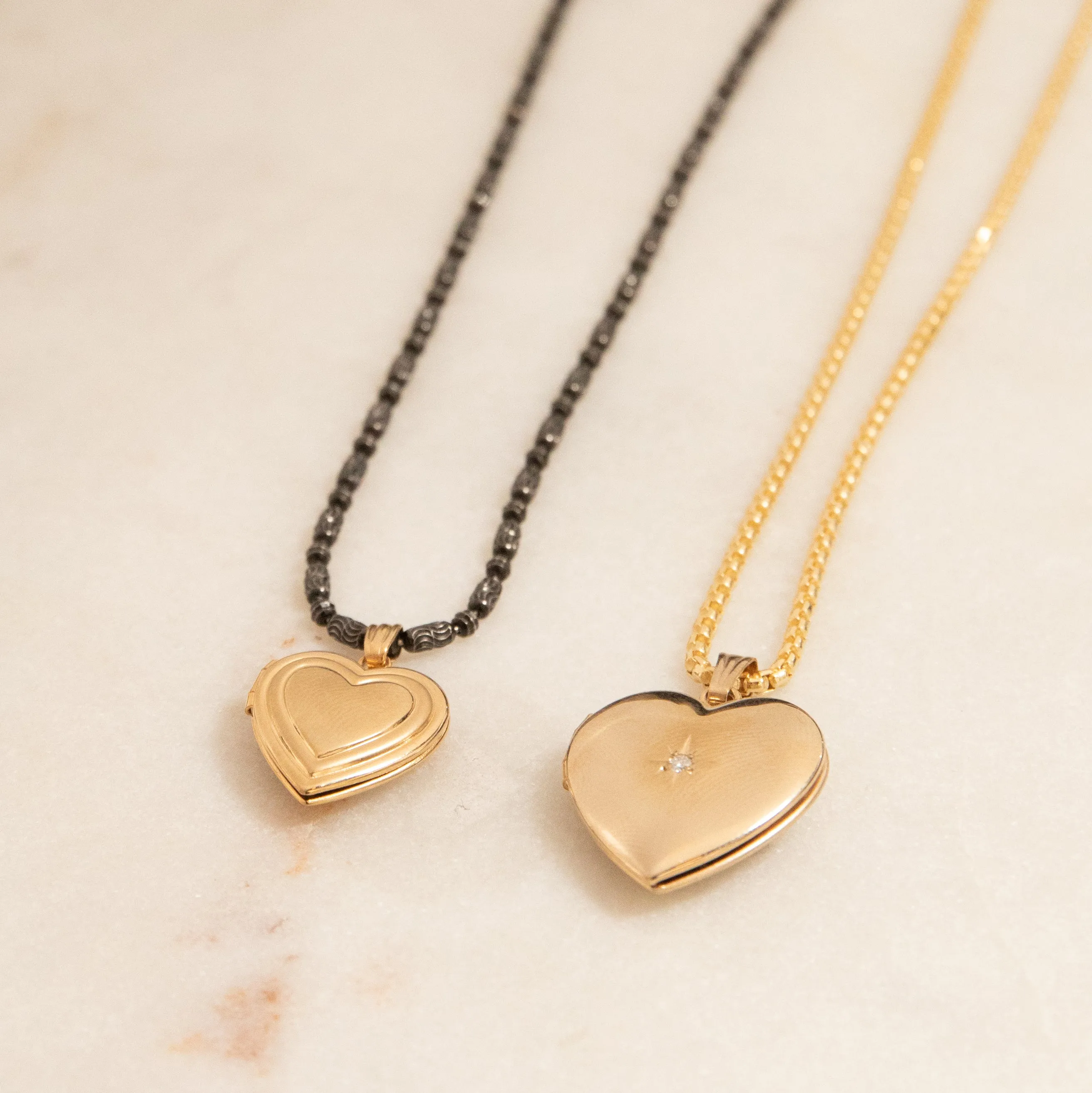 Diamond Heart Locket Charm