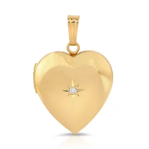 Diamond Heart Locket Charm