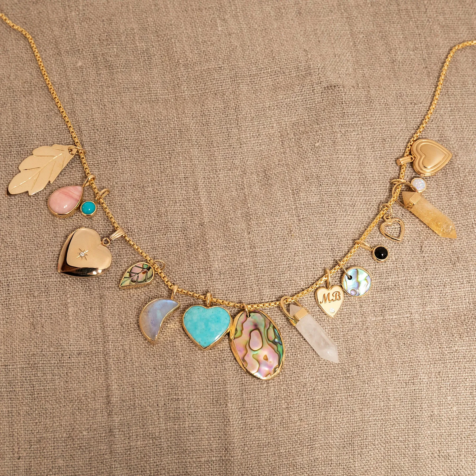 Diamond Heart Locket Charm