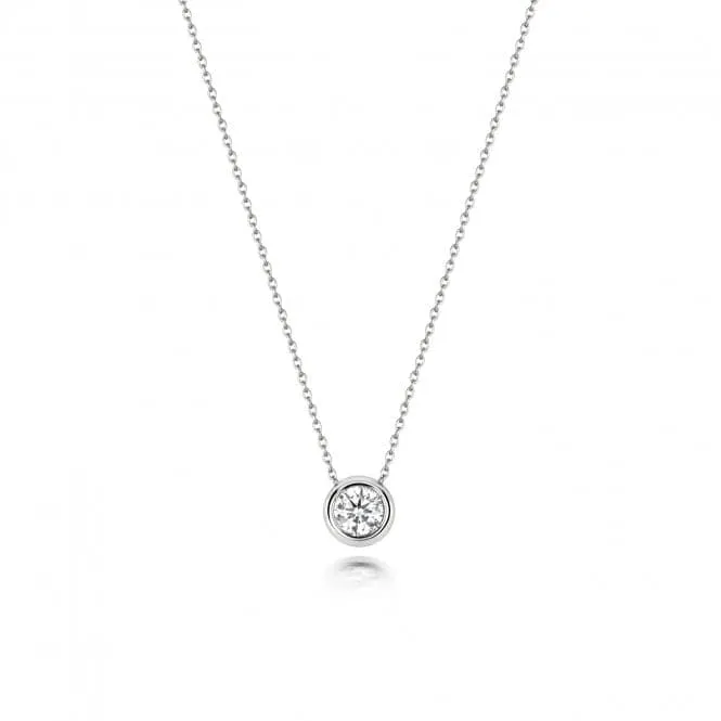 Diamond Jewellery 18ct White Gold Diamond Rubover Necklace NDQ134W
