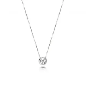 Diamond Jewellery 18ct White Gold Diamond Rubover Necklace NDQ134W