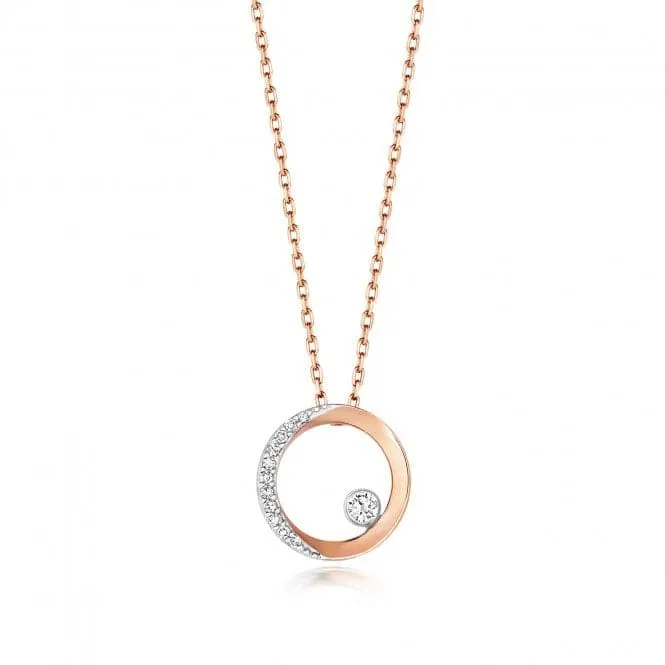 Diamond Jewellery 9ct Gold Diamond Circle Necklace ND124R