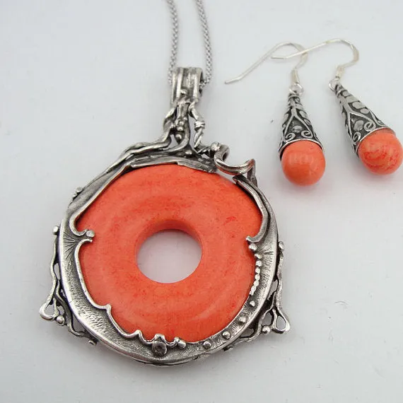 Drop shape Coral earrings
