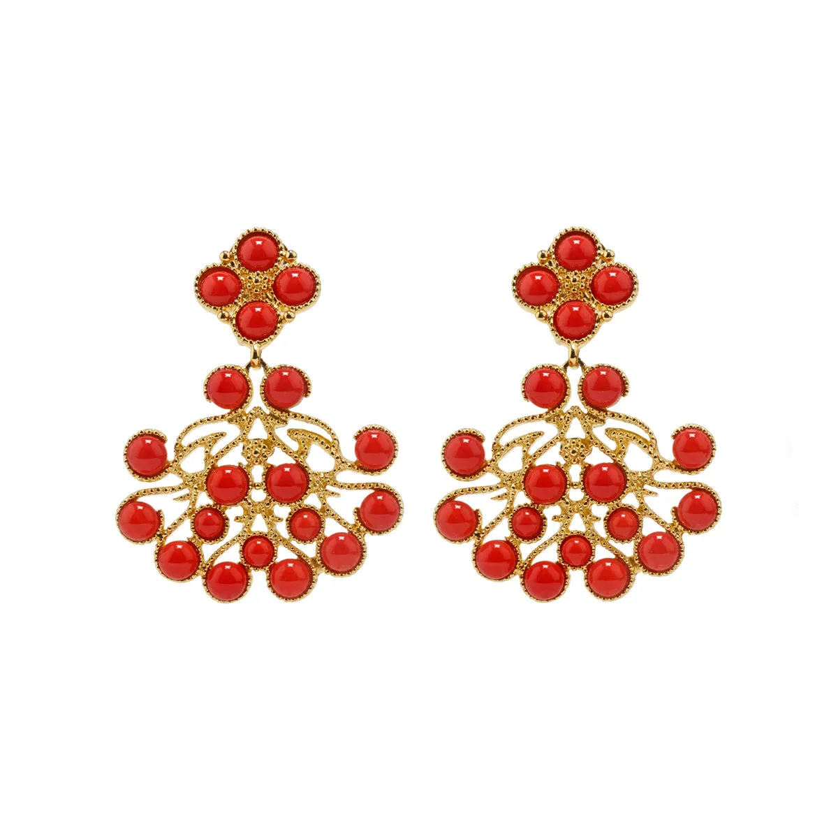 Earrings Sofia in Coral