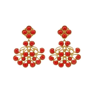 Earrings Sofia in Coral