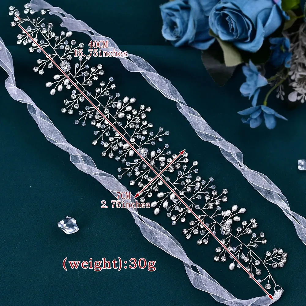 Elegant Bridal Headband with Pearls & Rhinestones