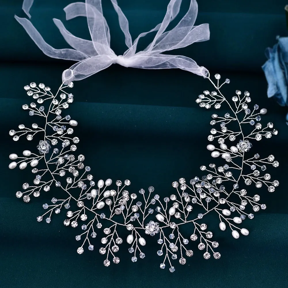 Elegant Bridal Headband with Pearls & Rhinestones