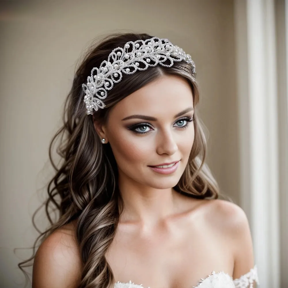 Elegant Pearls Bridal Hair Band Handmade Beaded Wedding Accessories