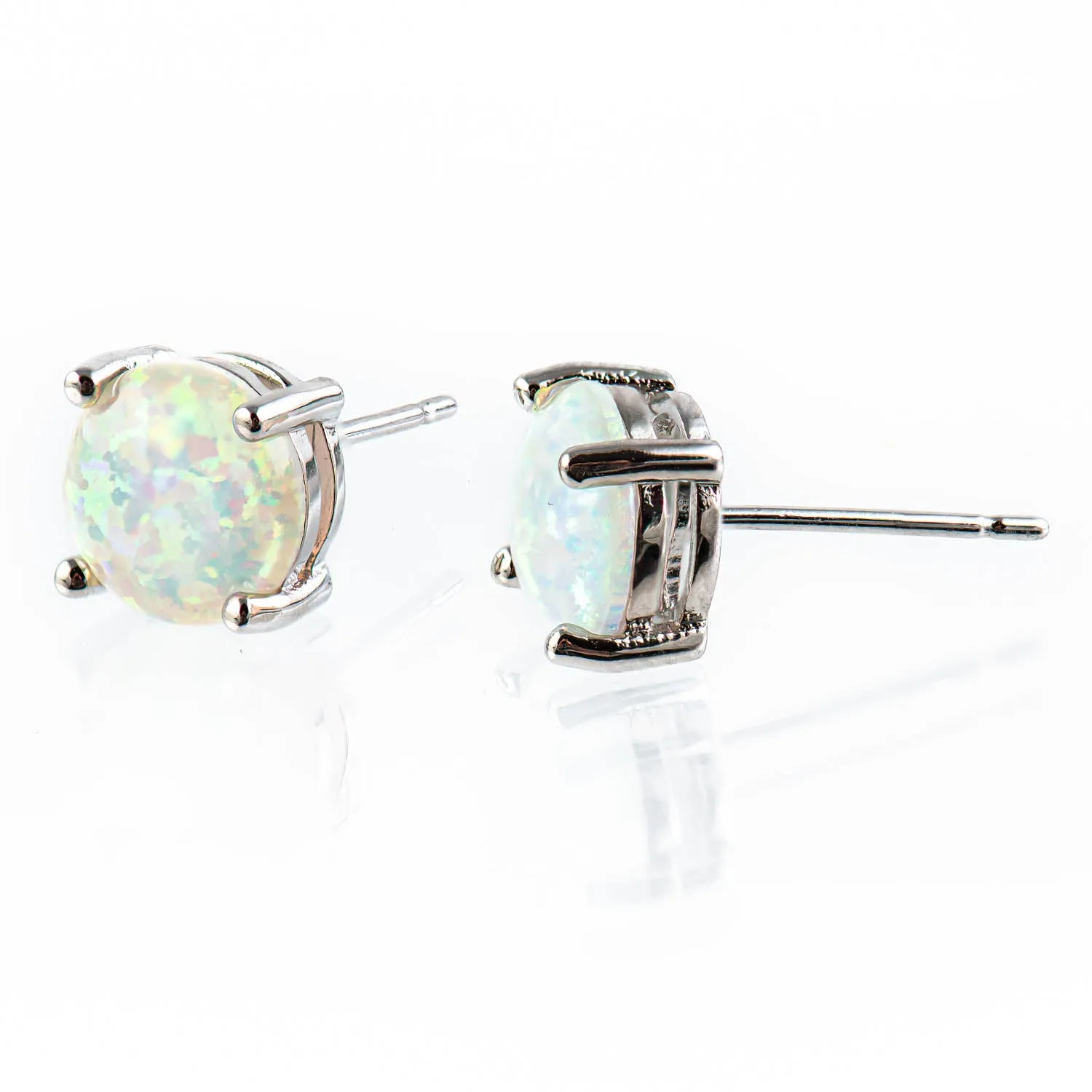 Fire Opal Studs